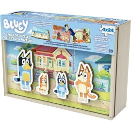 Bluey Paquete de 4 Rompecabezas de Madera con Personajes de Bingo