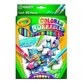 20 Lápices De Color Borrables